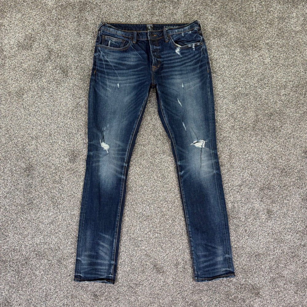 PRPS Cayenne Super Skinny Fit Distressed Indigo Stretch Jeans Mens 34 Streetwear